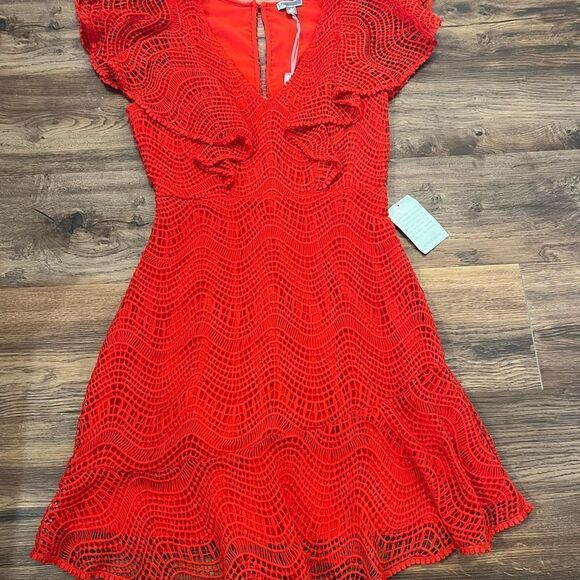 Chelsea28 Red Ruffle Mini Dress - Picture 3 of 12